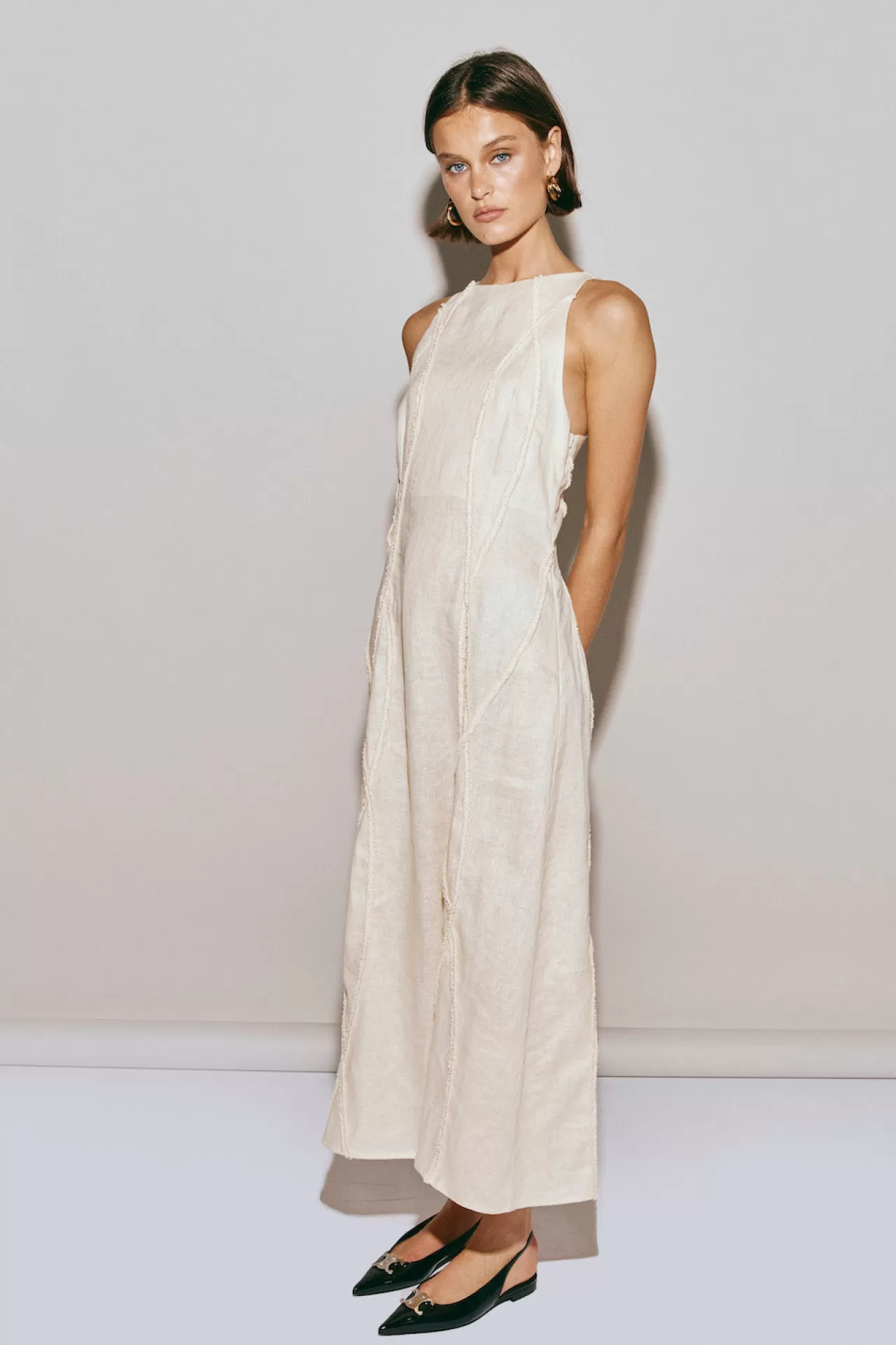 Flash Sale VRG GRL Ana Linen Maxi Dress Wave