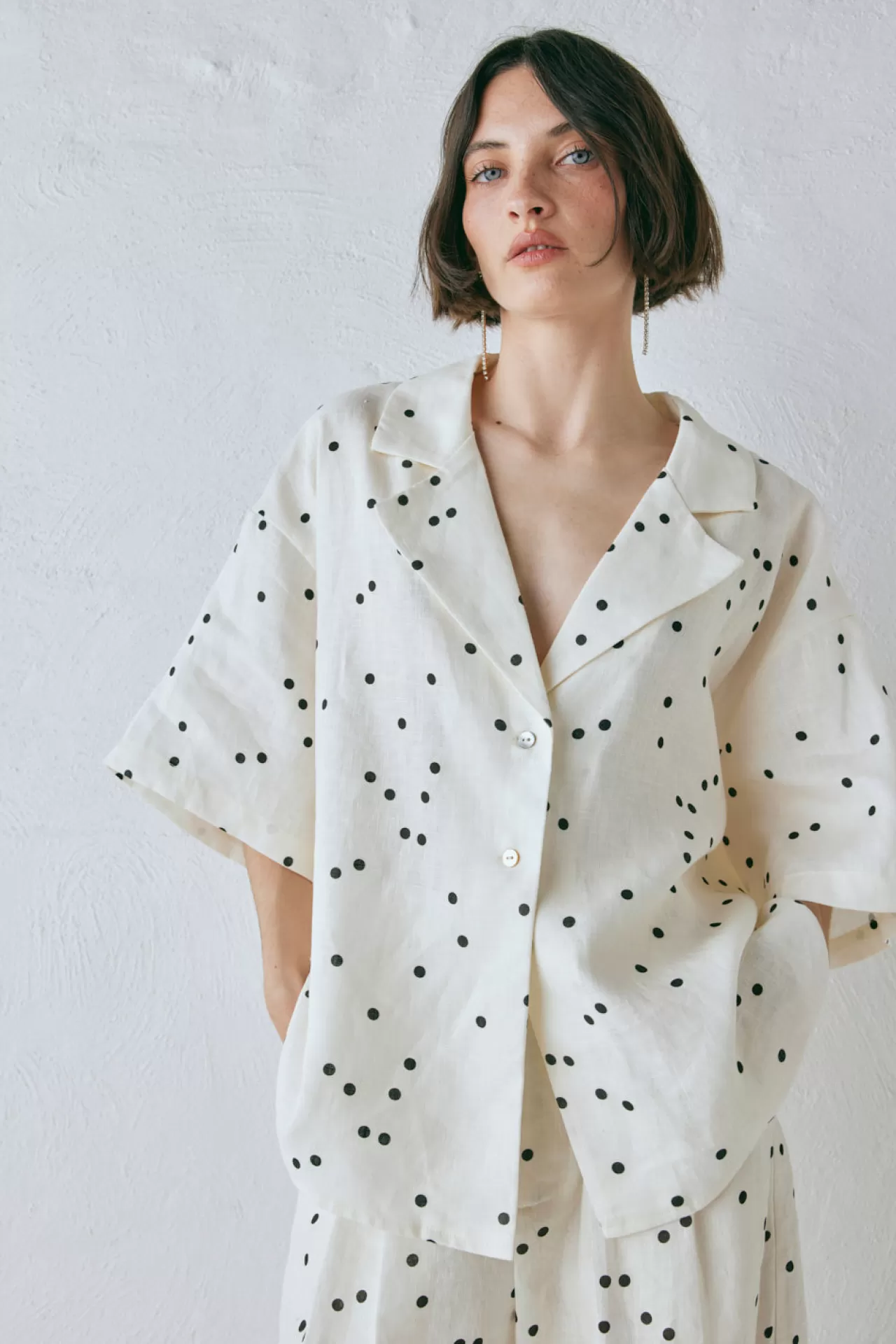 Flash Sale VRG GRL Anke Linen Shirt Dot