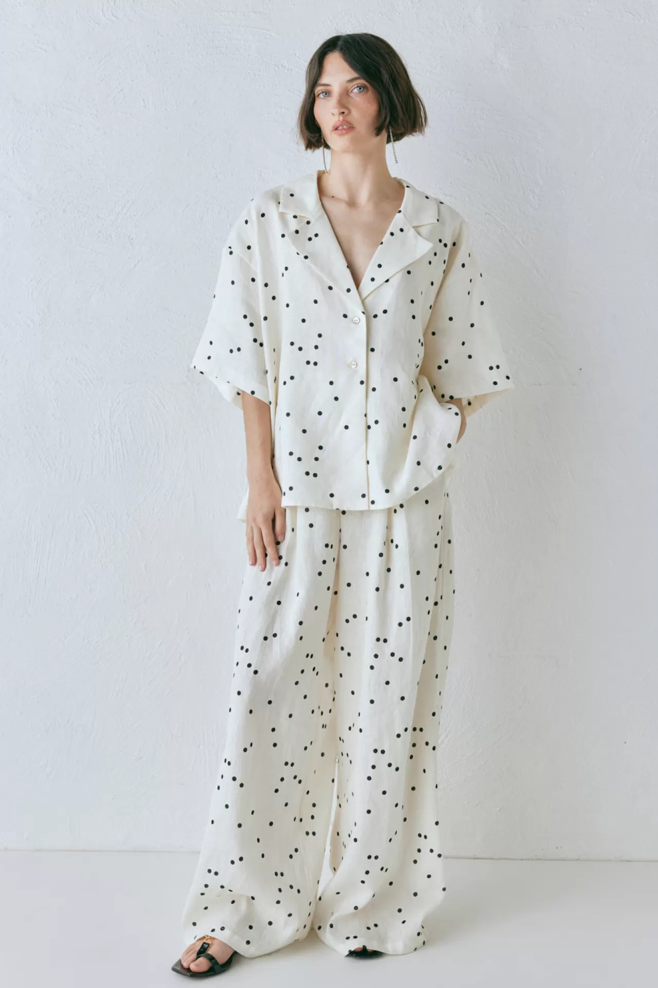 Flash Sale VRG GRL Anke Linen Shirt Dot