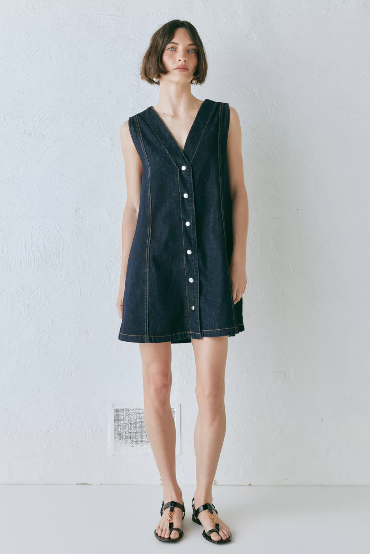 Best VRG GRL Aston Denim Mini Dress Indigo