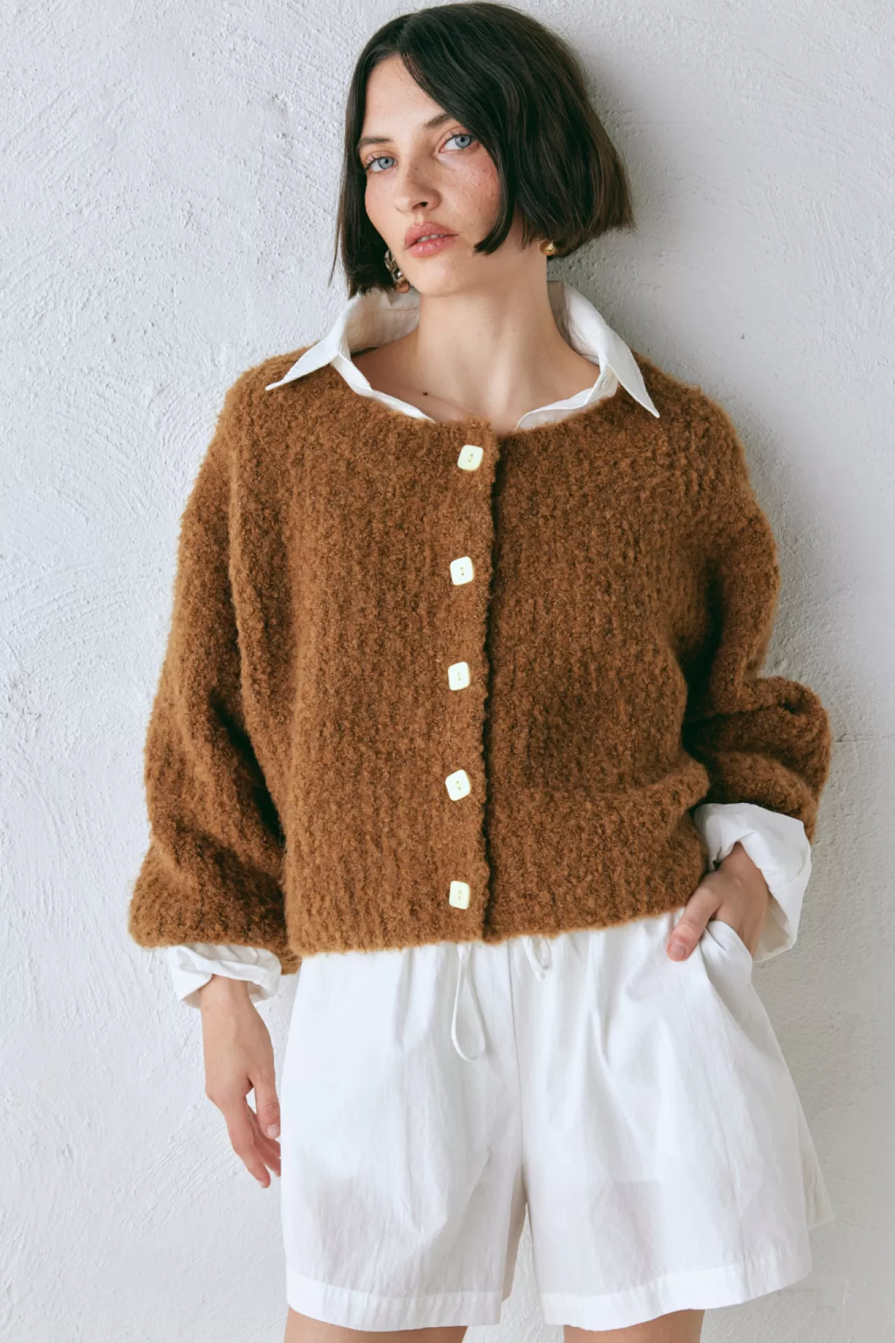 Online VRG GRL Elsie Knit Cardigan Copper