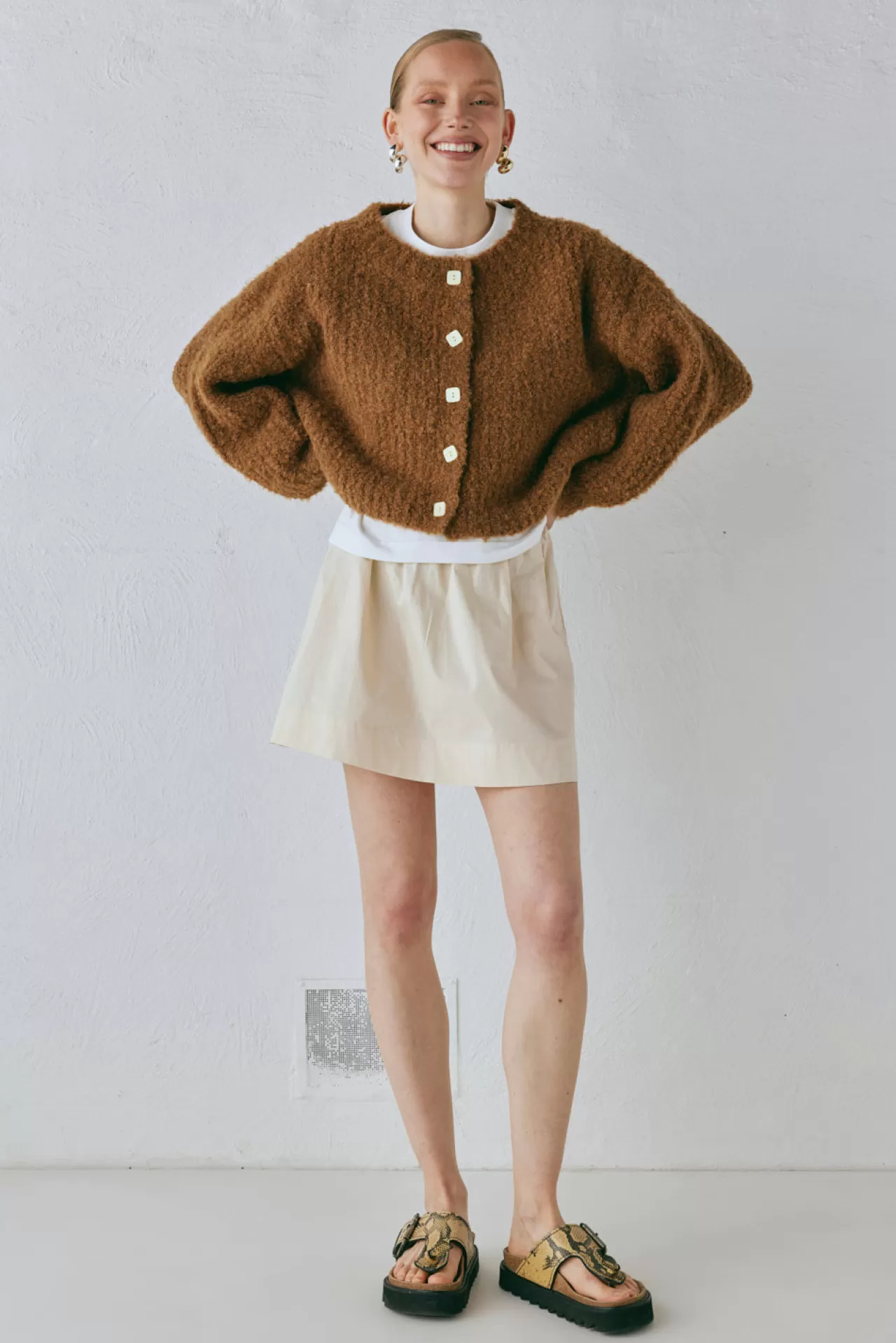 Online VRG GRL Elsie Knit Cardigan Copper