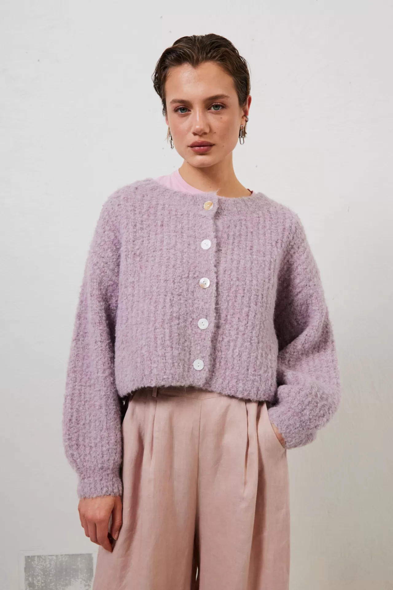 Cheap VRG GRL Elsie Knit Cardigan Lilac