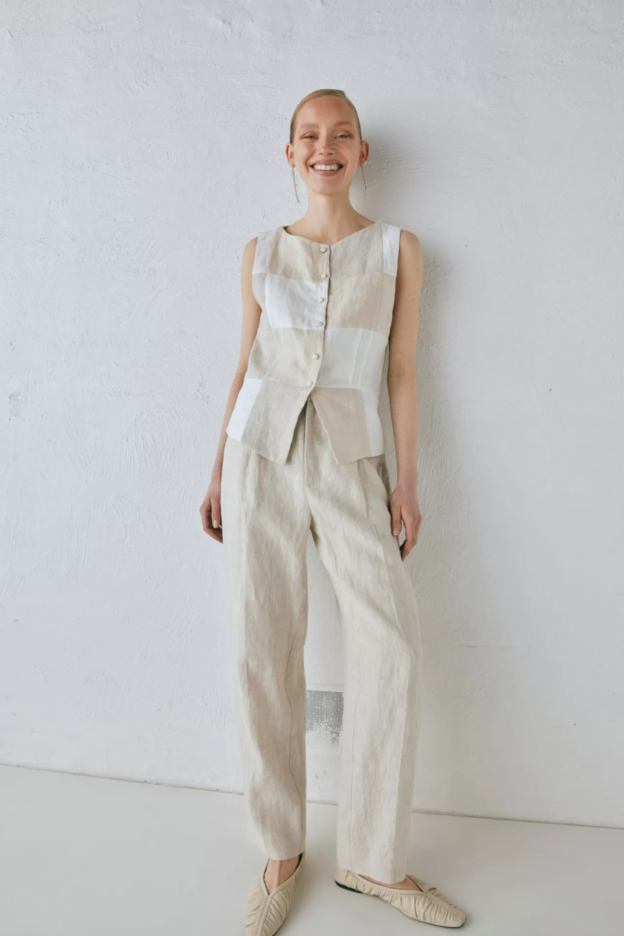 Outlet VRG GRL Goldie Linen Pants Oatmeal