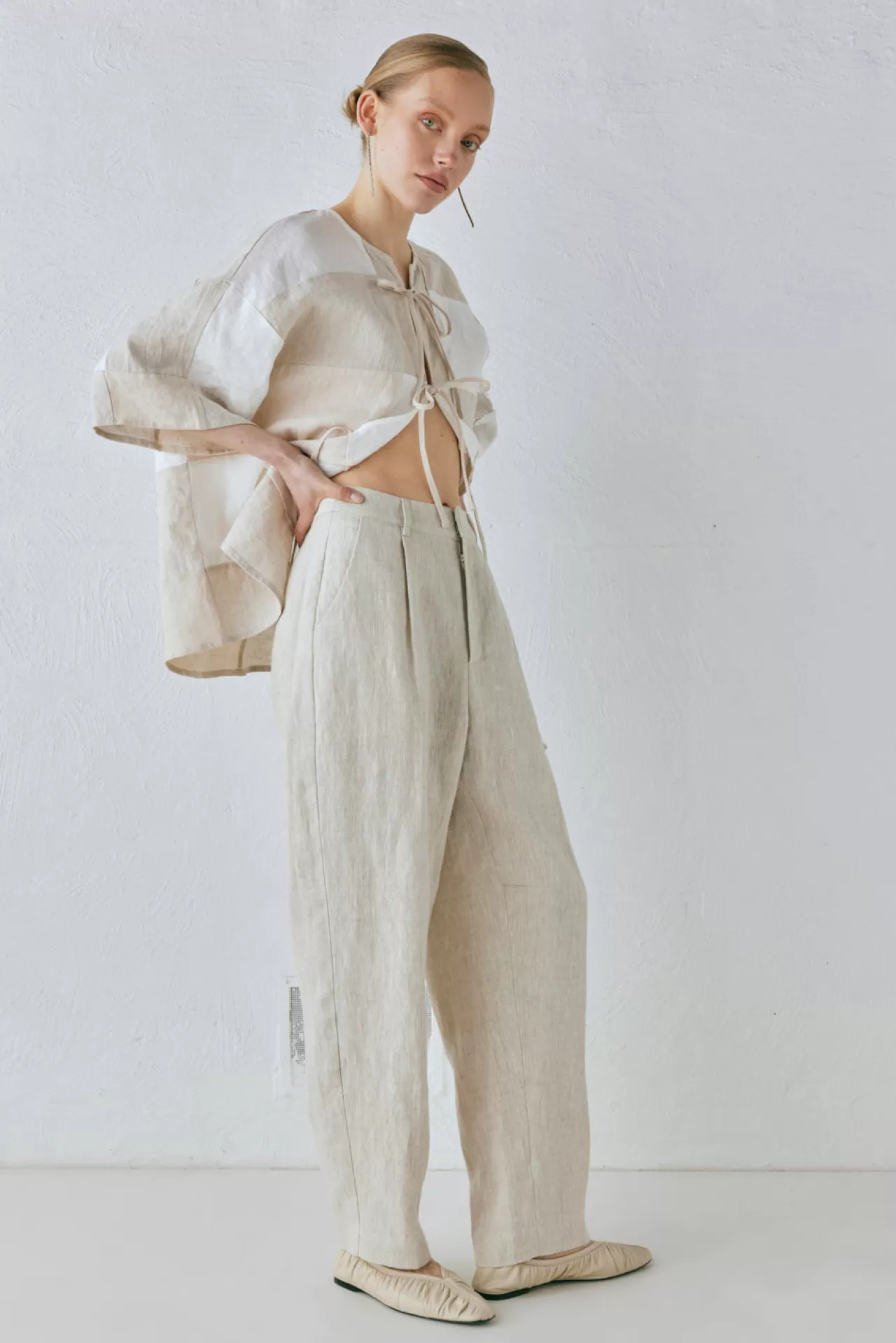 Outlet VRG GRL Goldie Linen Pants Oatmeal