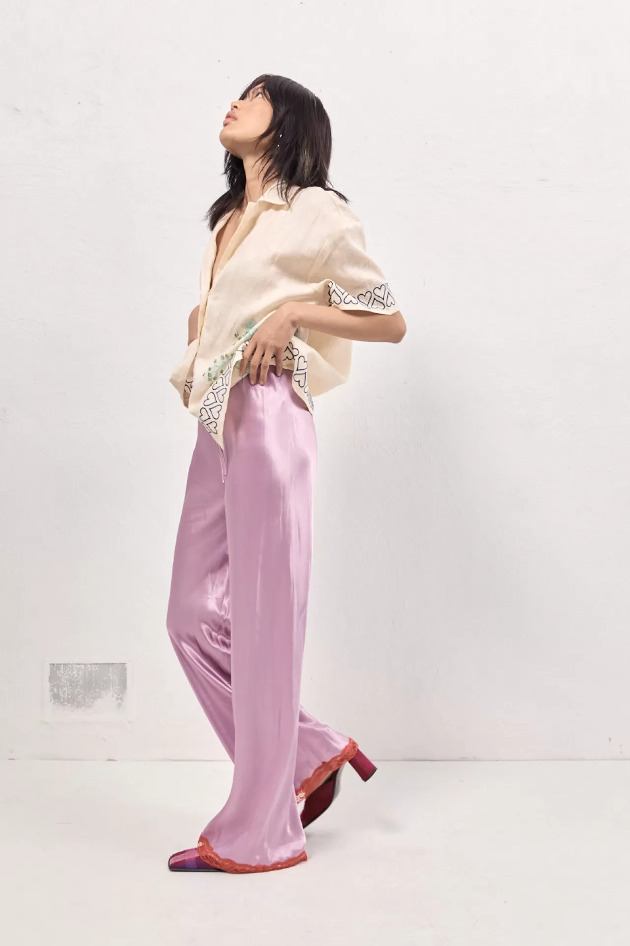 Clearance VRG GRL Josefin Satin Pants Lilac