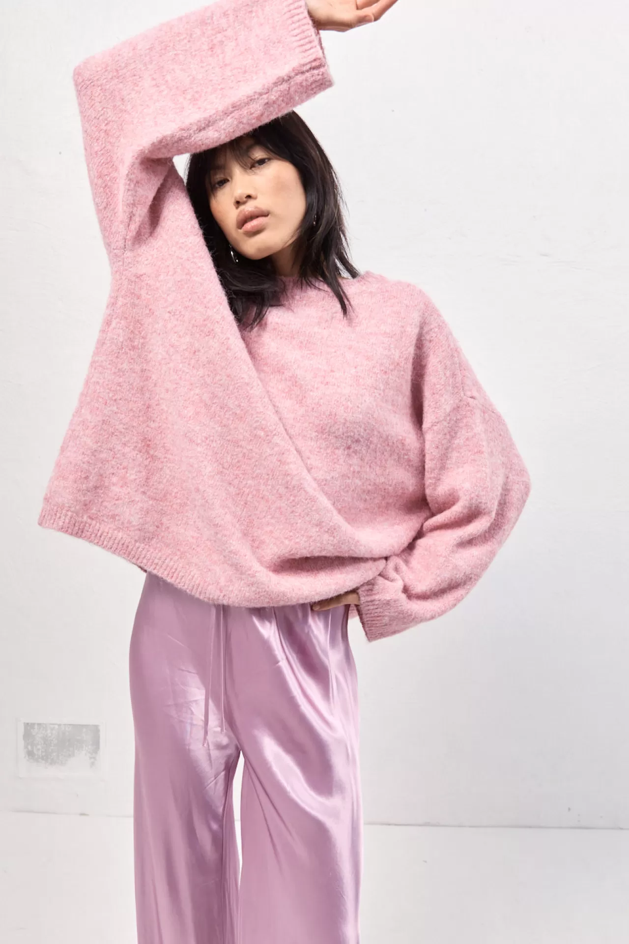 Clearance VRG GRL Juni Knit Jumper Pink Marle