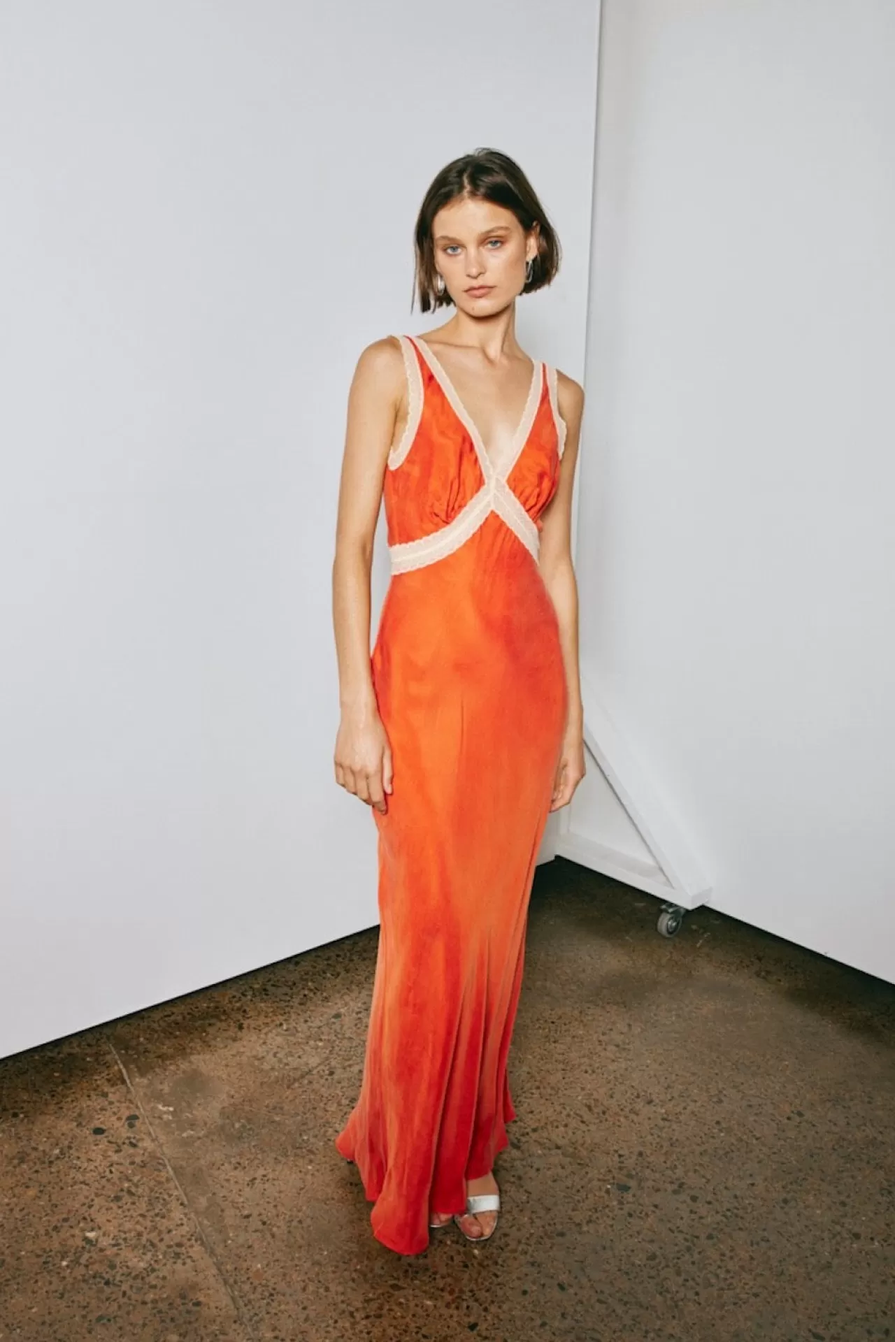 Best VRG GRL Meet Me On The Dance Floor Bias Cut Maxi Dress Orange