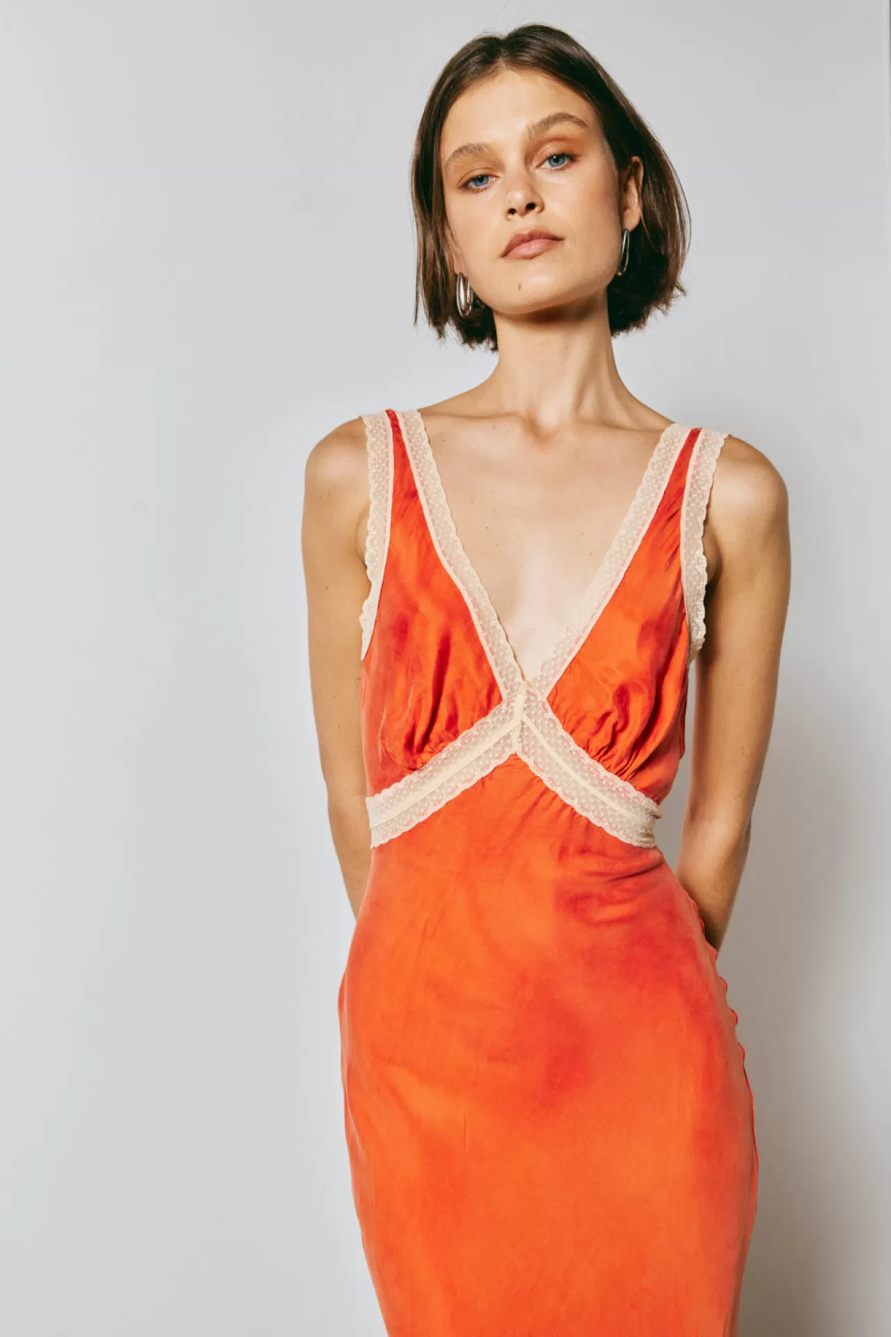 Best VRG GRL Meet Me On The Dance Floor Bias Cut Maxi Dress Orange