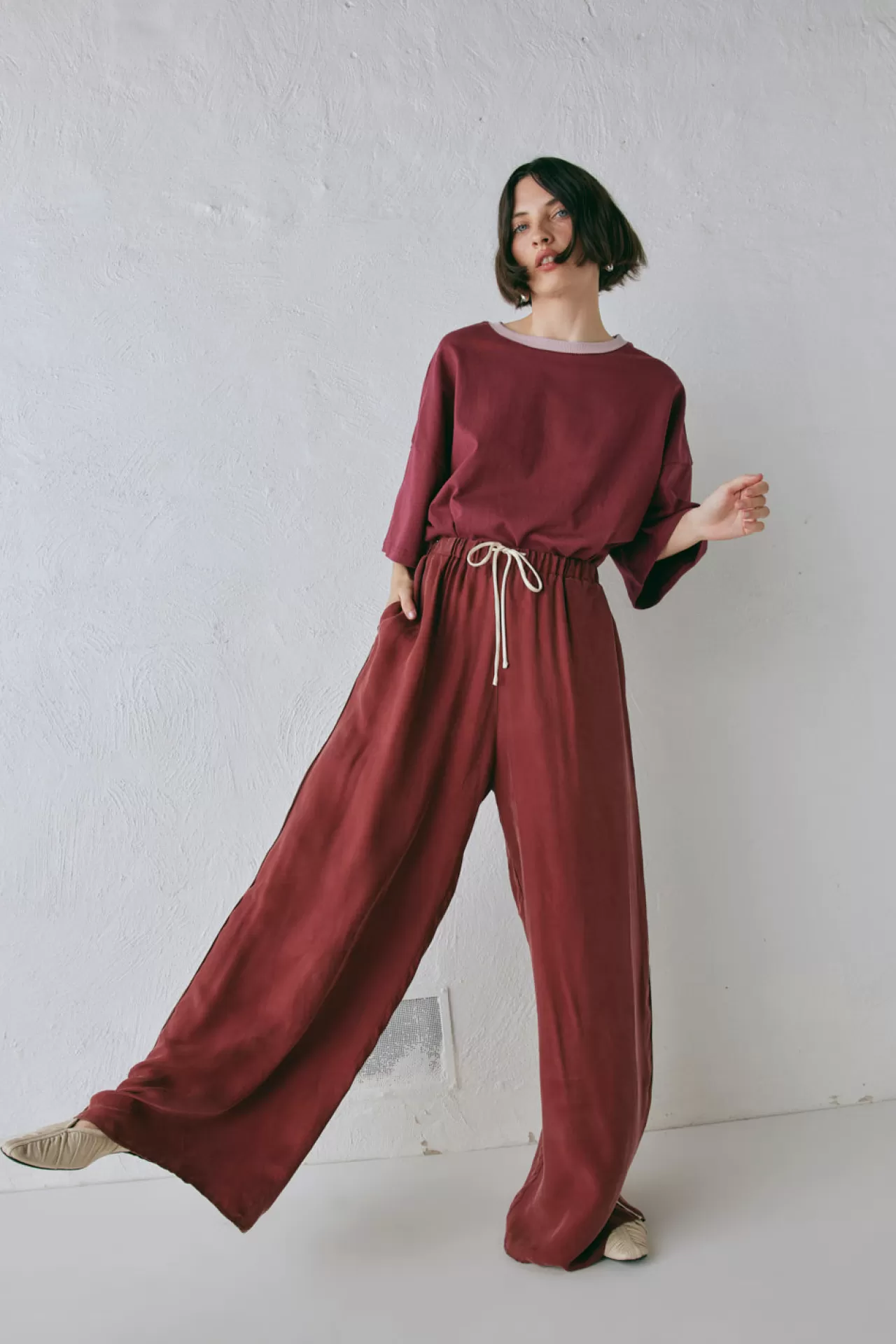 New VRG GRL Moonscapes Pants Wine