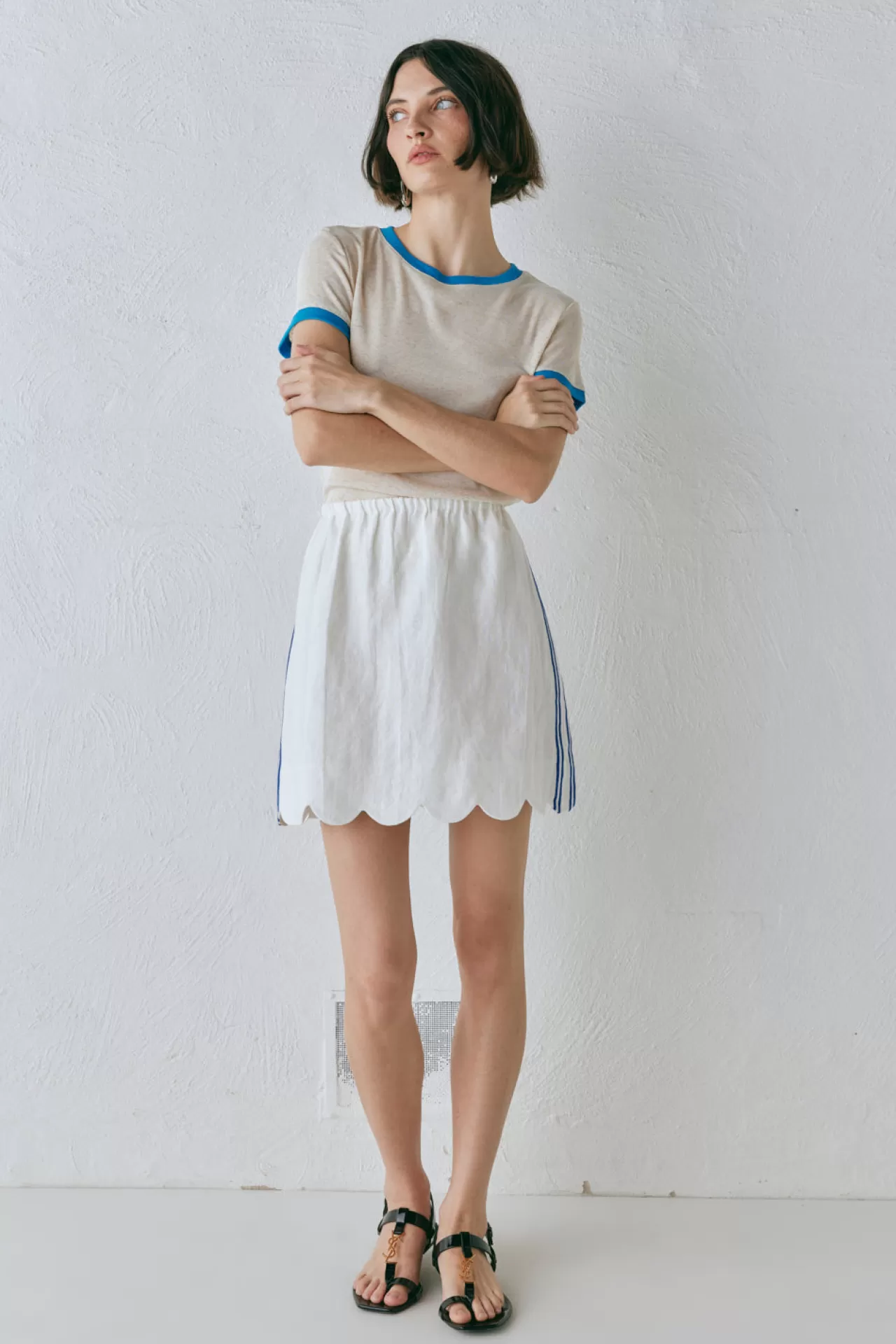 New VRG GRL Nature of Art Linen Mini Skirt Vienna