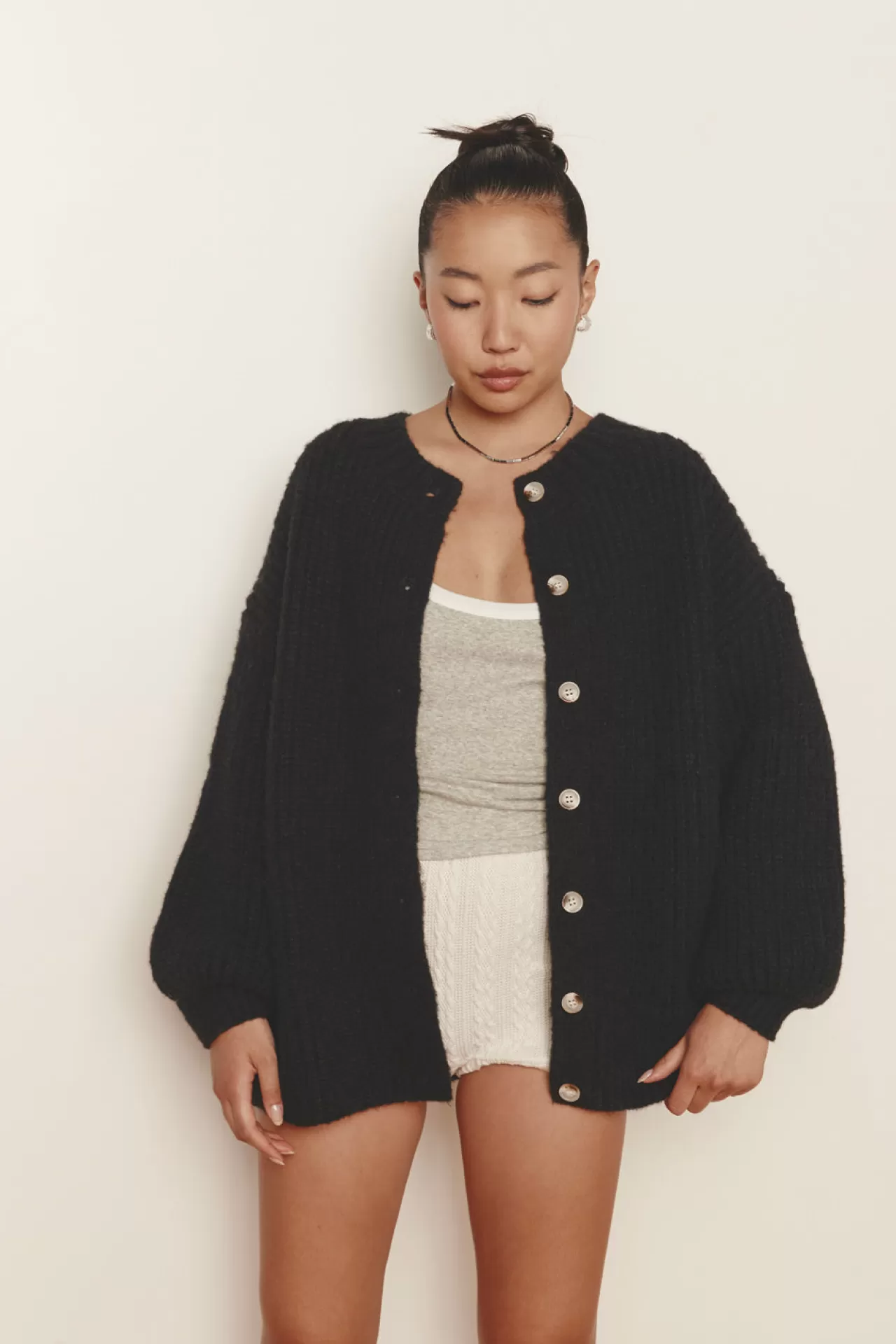 Cheap VRG GRL Penelope Knit Cardigan Black