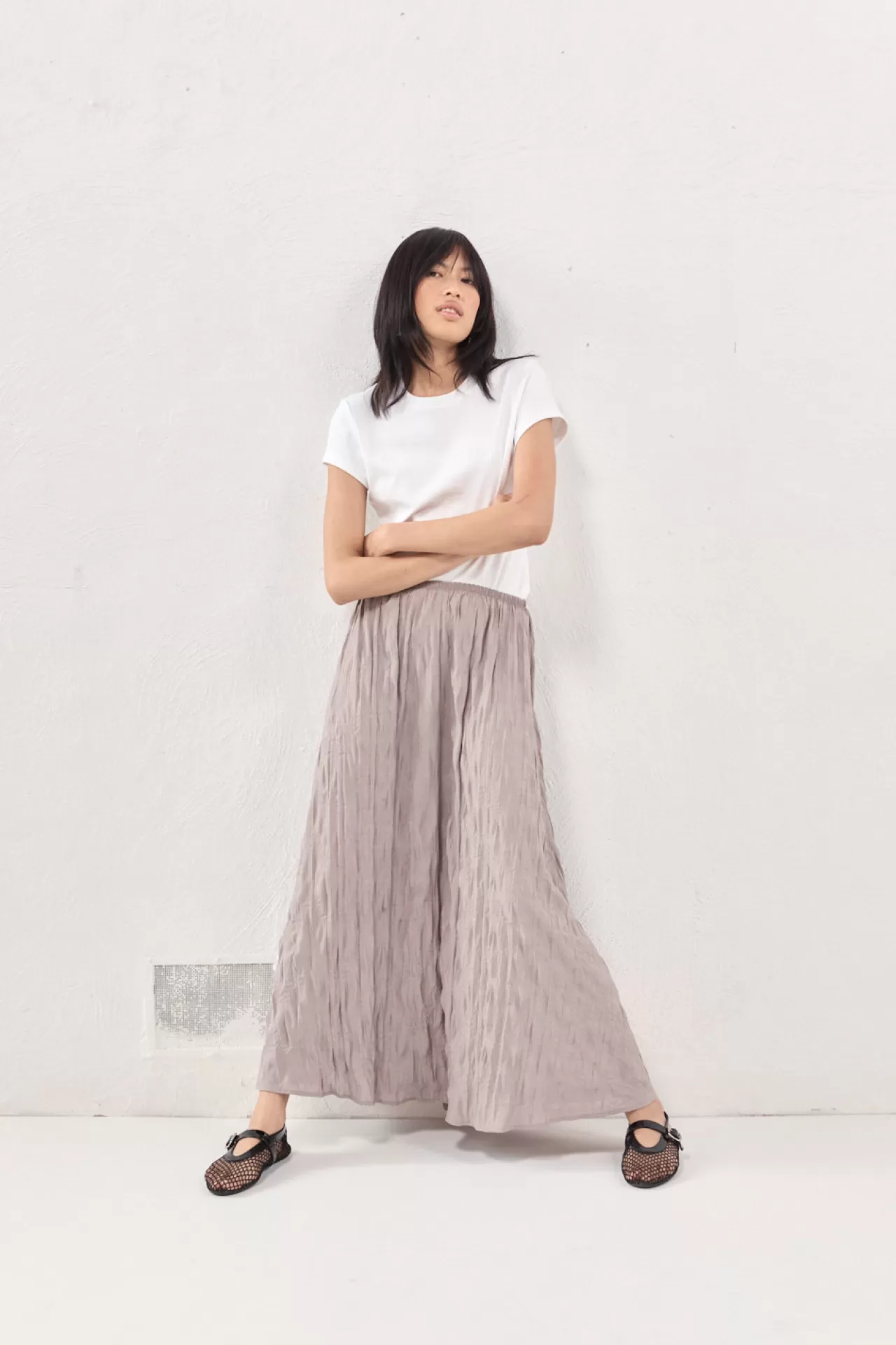 Clearance VRG GRL Solara Midi Skirt Smoke