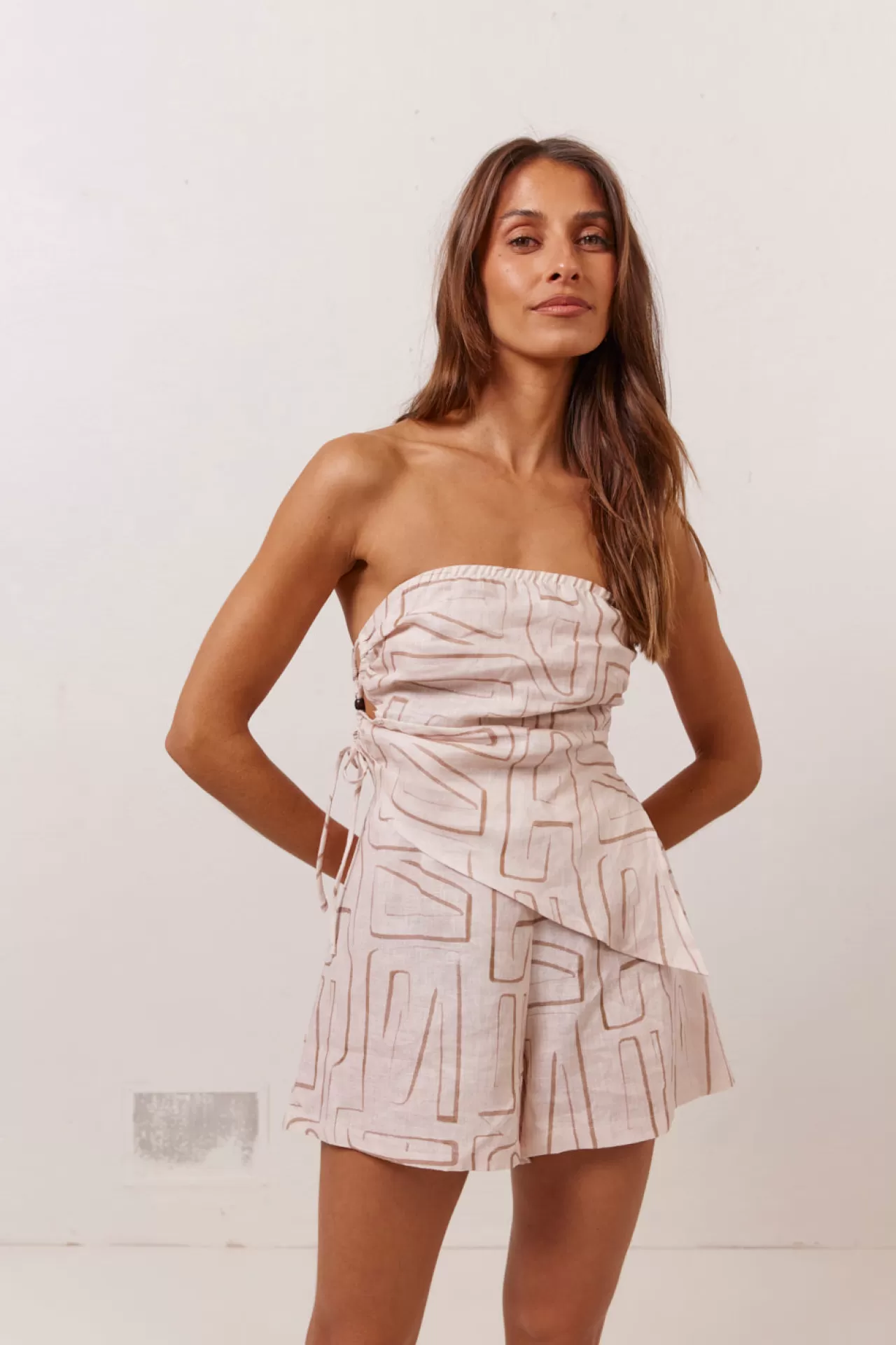 Cheap VRG GRL Sunrays Linen Top Etch