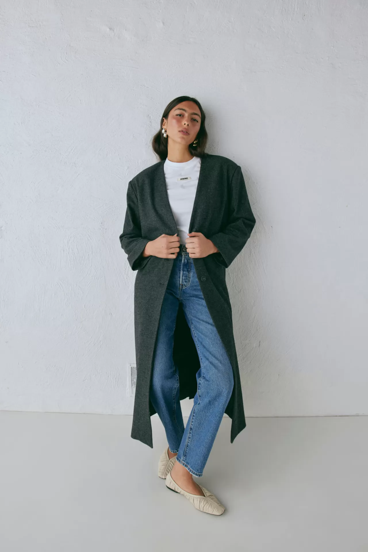 Clearance VRG GRL Vale Trench Coat Charcoal