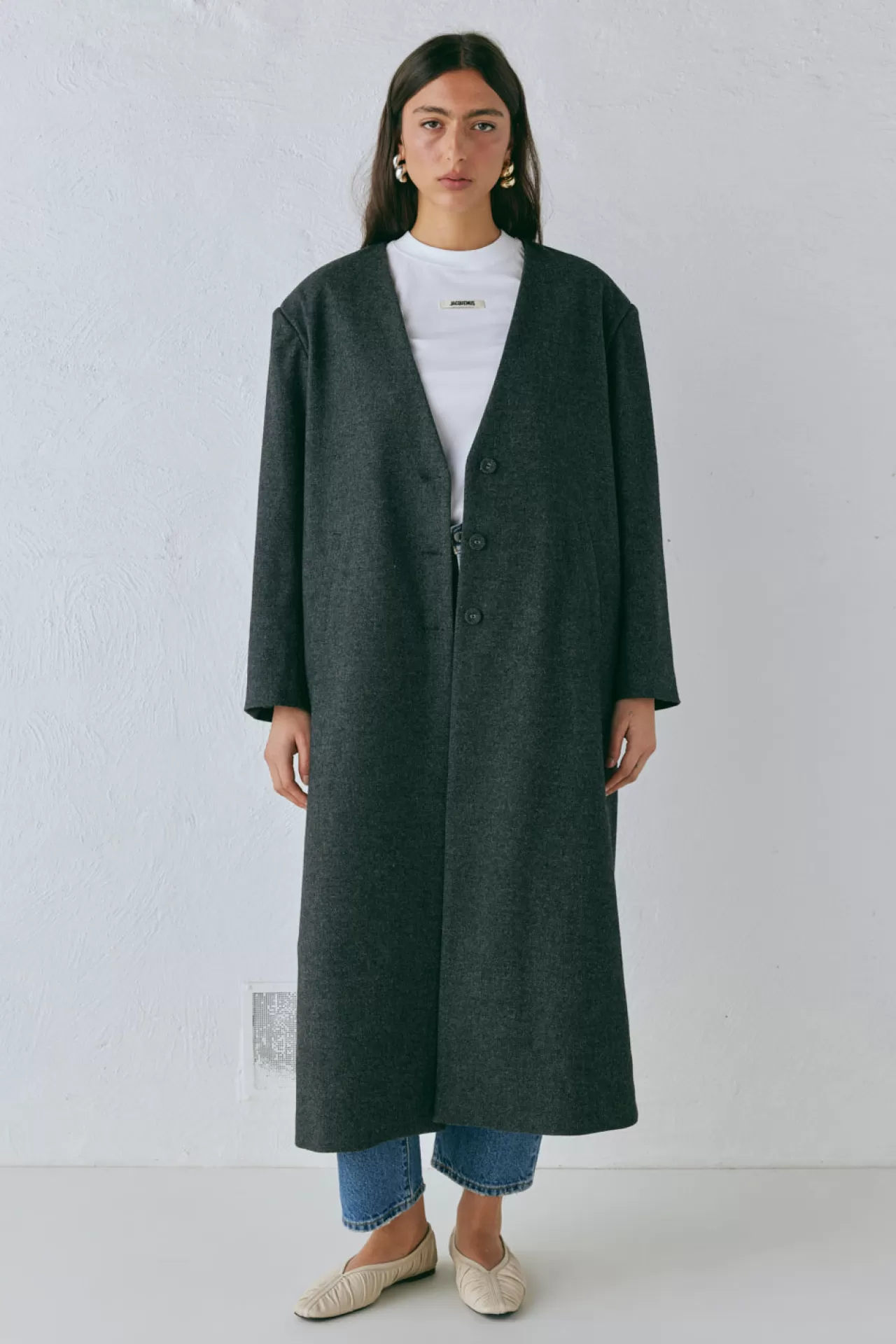 Clearance VRG GRL Vale Trench Coat Charcoal